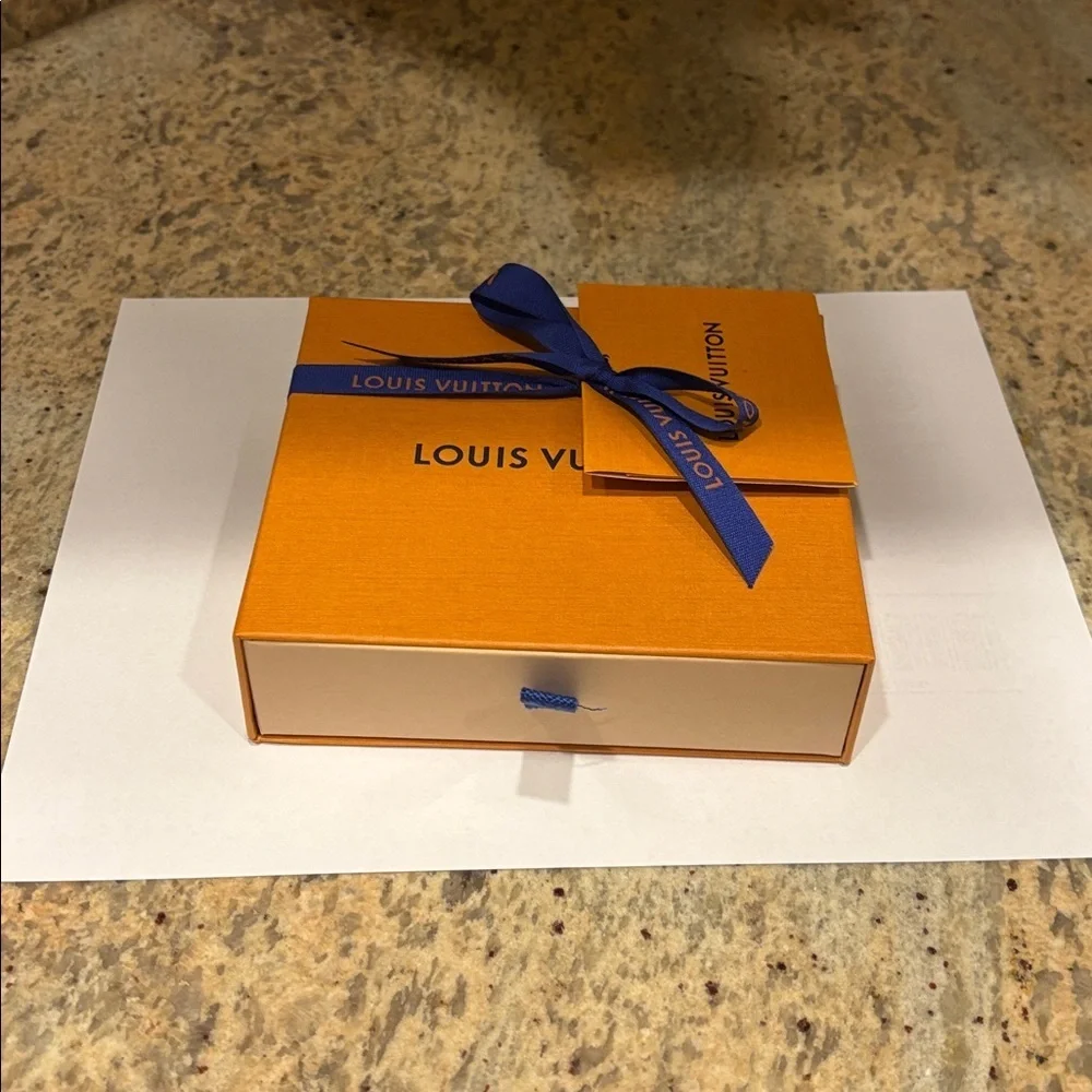 Louis Vuitton Tangerine Box with Navy Ribbon